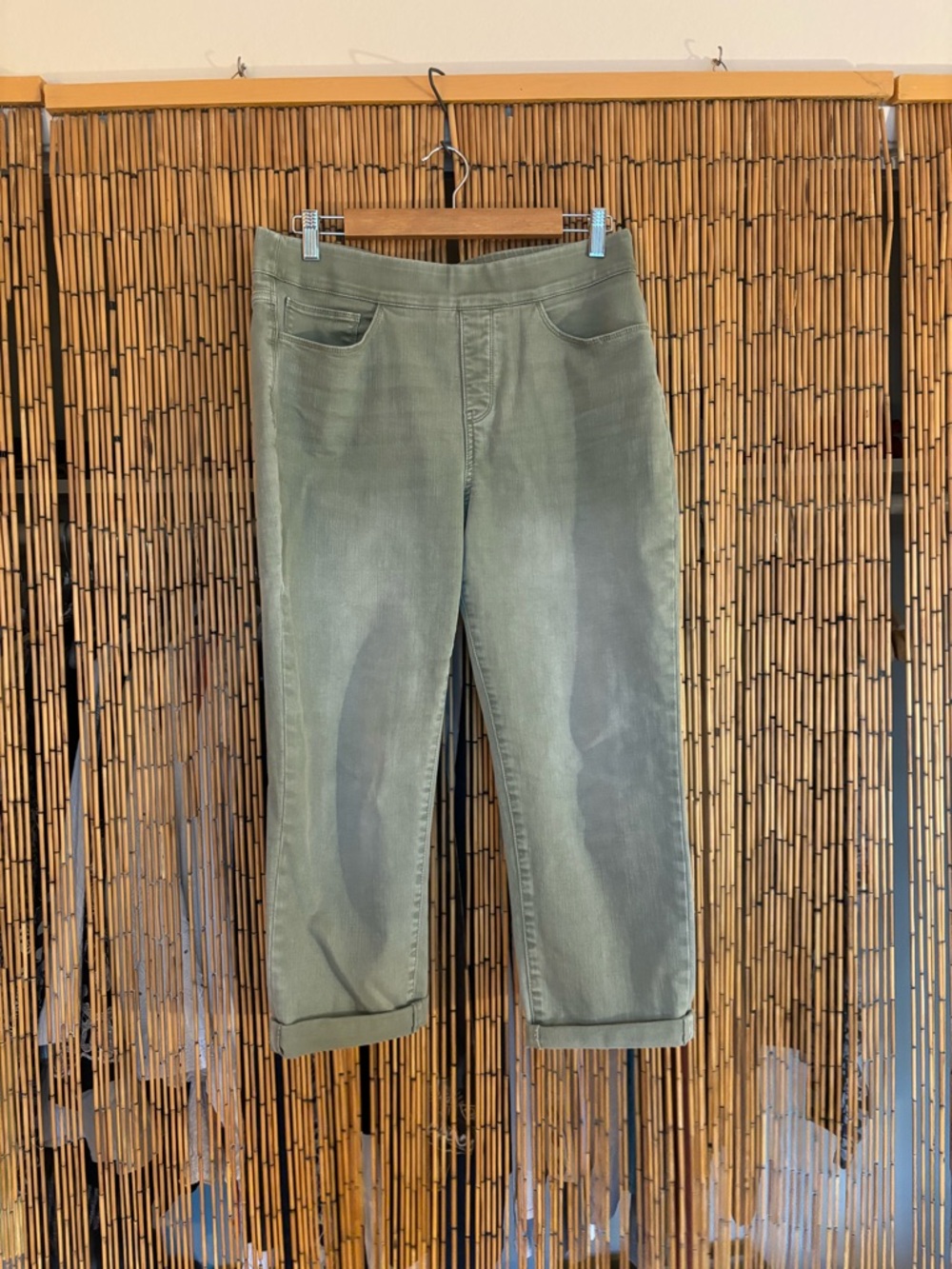 Olive Green Wide-Leg Pants